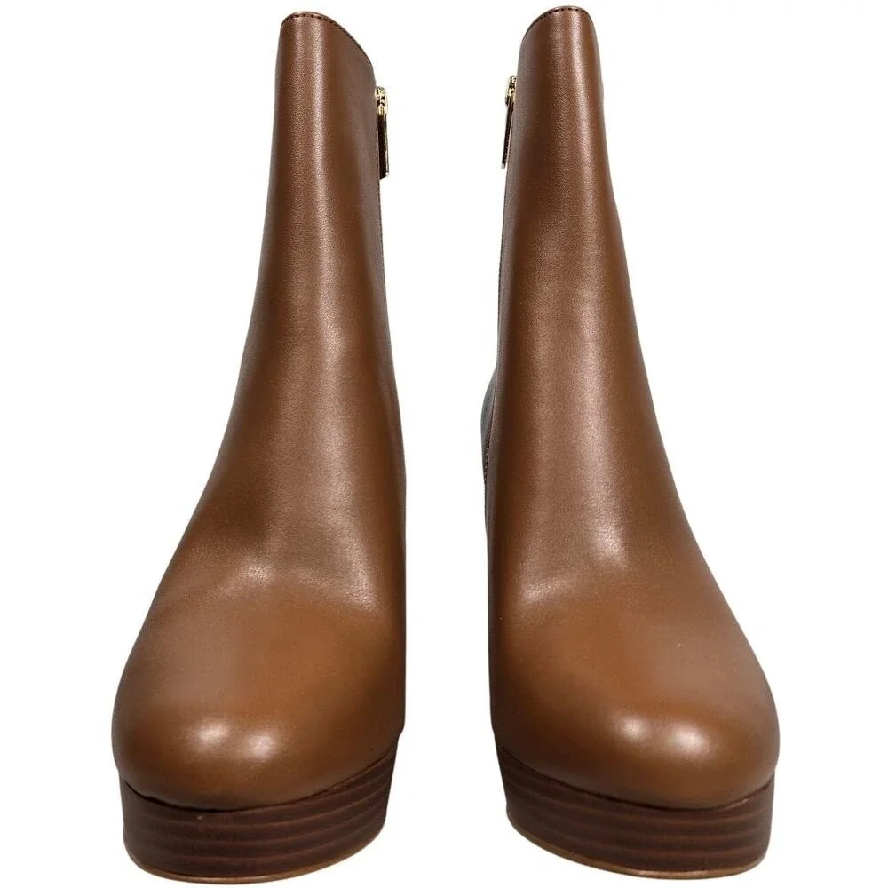Michael Kors‎ Joanna Faux Leather Platform Boot Bootie Luggage 10M NIB